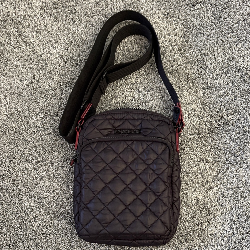 MZ Wallace Dark Quilted Messenger Bag